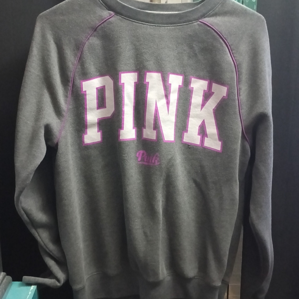 Victoria's Secret Gray Sweatshirt with Pink Accents